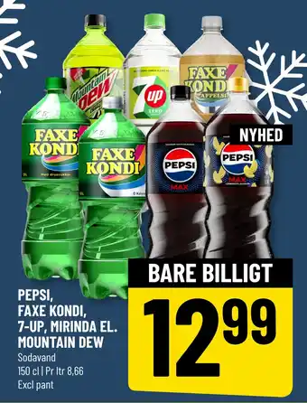 Løvbjerg PEPSI, FAXE KONDI, 7-UP, MIRINDA EL. MOUNTAIN DEW tilbud