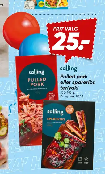 Bilka Pulled pork eller spareribs teriyaki tilbud