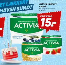 Bilka Activia yoghurt 4-pak tilbud