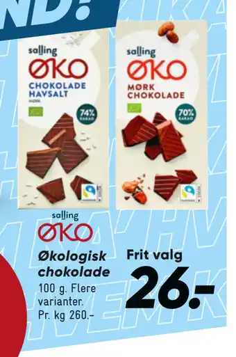 Bilka Økologisk chokolade tilbud