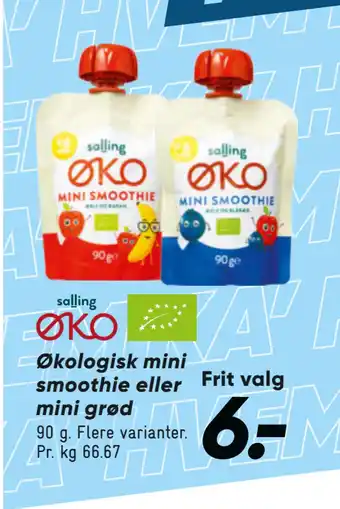 Bilka Økologisk mini smoothie eller mini grød tilbud