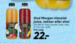 Bilka God Morgen klassisk juice, nektar eller shot tilbud