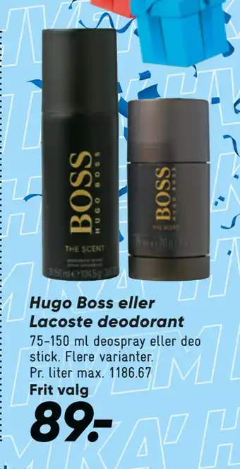 Bilka Hugo Boss eller Lacoste deodorant tilbud