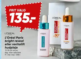 Bilka L’Oréal Paris bright reveal eller revitalift hudpleje tilbud