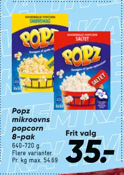 Bilka Popz mikroovns popcorn 8-pak tilbud