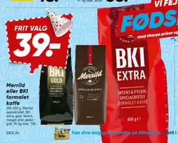 Bilka Merrild eller BKI formalet kaffe tilbud