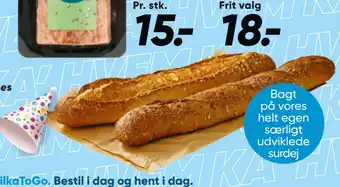 Bilka Bagerens friskbagte surdejs-baguette tilbud