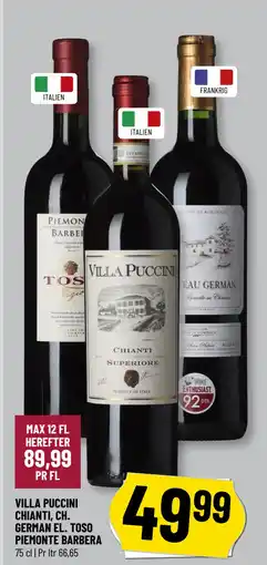 Løvbjerg VILLA PUCCINI CHIANTI, CH. GERMAN EL. TOSO PIEMONTE BARBERA tilbud