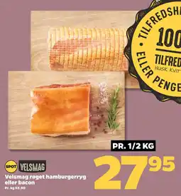 Netto Velsmag røget hamburgerryg eller bacon tilbud