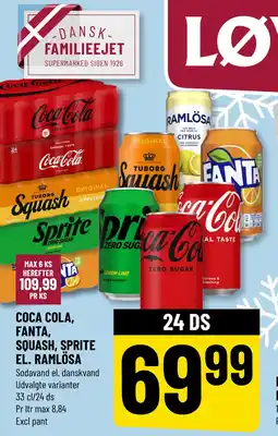 Løvbjerg COCA COLA, FANTA, SQUASH, SPRITE EL. RAMLÖSA tilbud