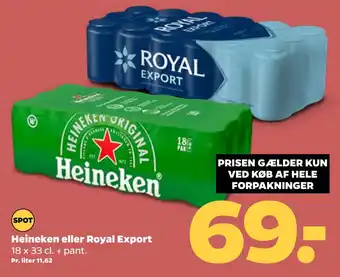 Netto Heineken eller Royal Export tilbud