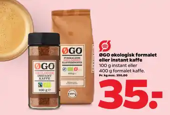 Netto ØGO økologisk formalet eller instant kaffe tilbud