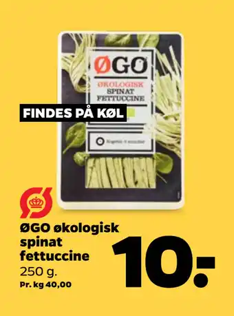 Netto ØGO økologisk spinat fettuccine tilbud