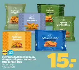 Netto Bistronne kyllingenuggets, -burger, -dippers, -schnitzel eller cordon bleu tilbud