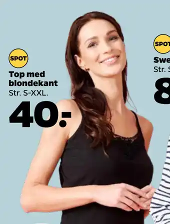 Netto Top med blondekant tilbud