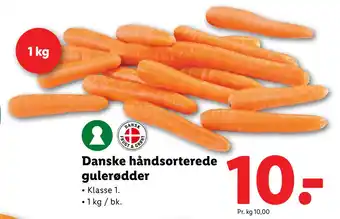 Lidl Danske håndsorterede gulerødder tilbud