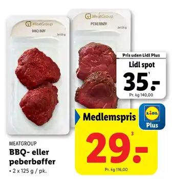 Lidl BBQ- eller peberbøffer tilbud