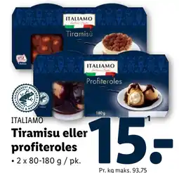 Lidl Tiramisu eller profiteroles tilbud