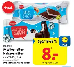 Lidl Mælke- eller kakaosnitter tilbud