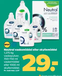 Netto Neutral vaskemiddel eller skyllemiddel tilbud