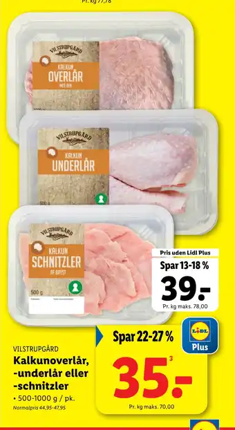 Lidl Kalkunoverlår, -underlår eller -schnitzler tilbud