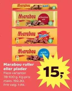 SuperBrugsen Marabou ruller eller plader tilbud