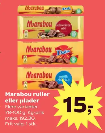 SuperBrugsen Marabou ruller eller plader tilbud