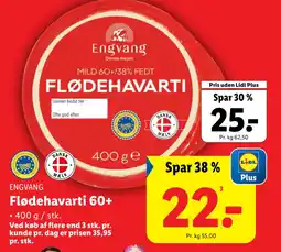 Lidl Flødehavarti 60+ tilbud