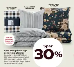 SuperBrugsen Spar 30% på udvalgt sengetøj og lagner tilbud