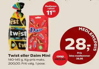 SuperBrugsen Twist eller Daim Mini tilbud