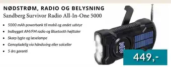 Tjdata Sandberg Survivor Radio All-In-One 5000 tilbud