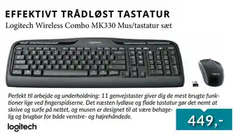 Tjdata Logitech Wireless Combo MK330 Mus/tastatur sæt tilbud