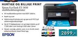 Tjdata Epson EcoTank ET-3850 multifunktionsprinter tilbud