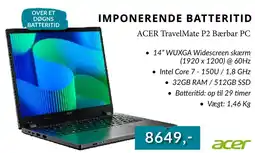 CBC ACER TravelMate P2 Bærbar PC tilbud