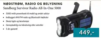 CBC Sandberg Survivor Radio All-In-One 5000 tilbud