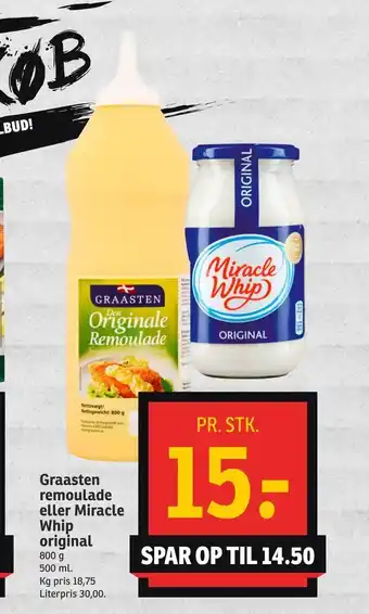 SPAR Graasten remoulade eller Miracle Whip original tilbud