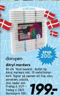 Bilka Dan-Pen Akryl markers tilbud