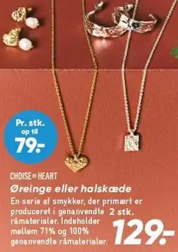 Bilka Choise by Heart Øreringe eller halskæde tilbud