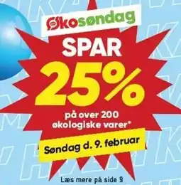 Bilka SPAR 25% på over 200 økologiske varer tilbud