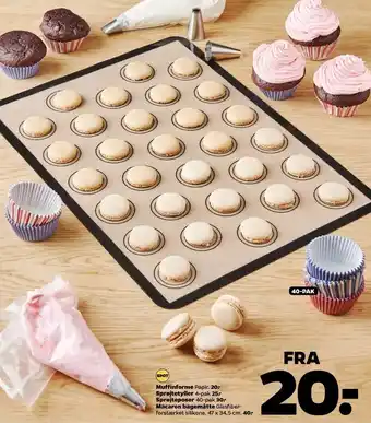 Netto Muffinforme, Sprøjtetyller, Sprøjteposer eller Macaron bagemåtte tilbud