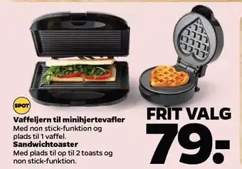 Netto Vaffeljern til minihjertevafler eller sandwichtoaster tilbud