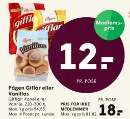 SPAR Pågen Giflar eller Vanillas tilbud