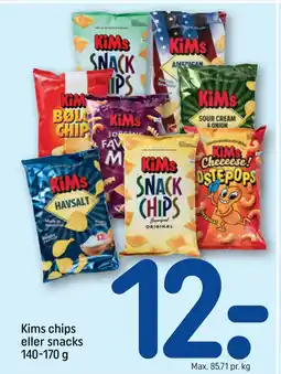 REMA 1000 Kims chips eller snacks 140-170 g tilbud