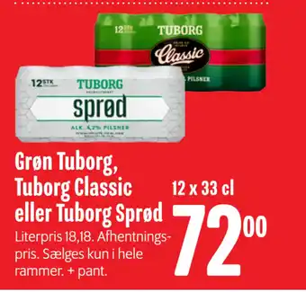 Min Købmand Grøn Tuborg, Tuborg Classic eller Tuborg Sprød tilbud