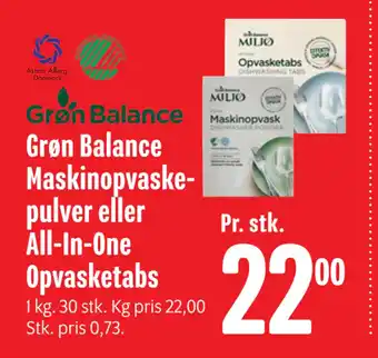 Min Købmand Grøn Balance Maskinopvaskepulver eller All-In-One Opvasketabs tilbud