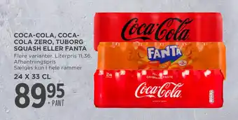 MENY COCA COLA, COCA COLA ZERO, TUBORG SQUASH ELLER FANTA tilbud