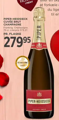 MENY PIPER-HEIDSIECK CUVÉE BRUT CHAMPAGNE tilbud