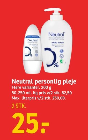 SPAR Neutral personlig pleje tilbud