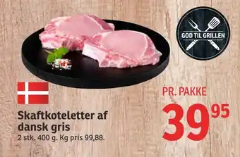 SPAR Skaftkoteletter af dansk gris tilbud