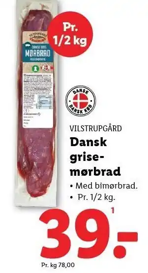 Lidl VILSTRUPSGÅRD Dansk grisemørbrad tilbud